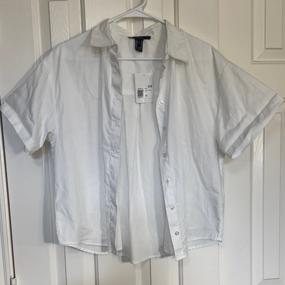 Forever 21 White Button Down Shirt